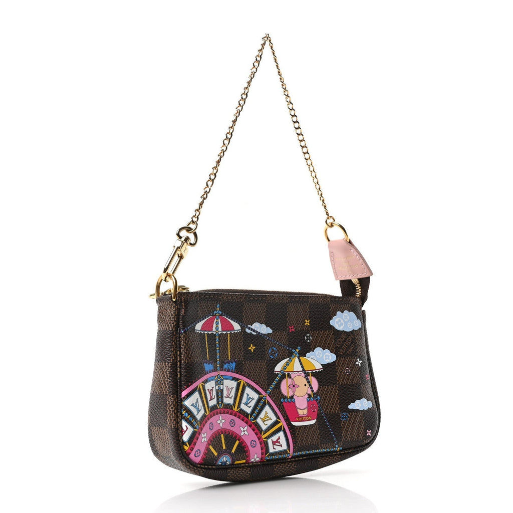Damier Ebene 2020 Christmas Animation Big Wheel Mini Pochette Accessories Rose Ballerine