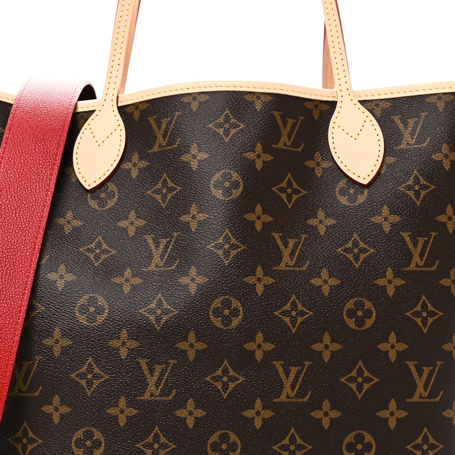 Monogram Inside Out Neverfull Bandouliere MM Rouge Sari