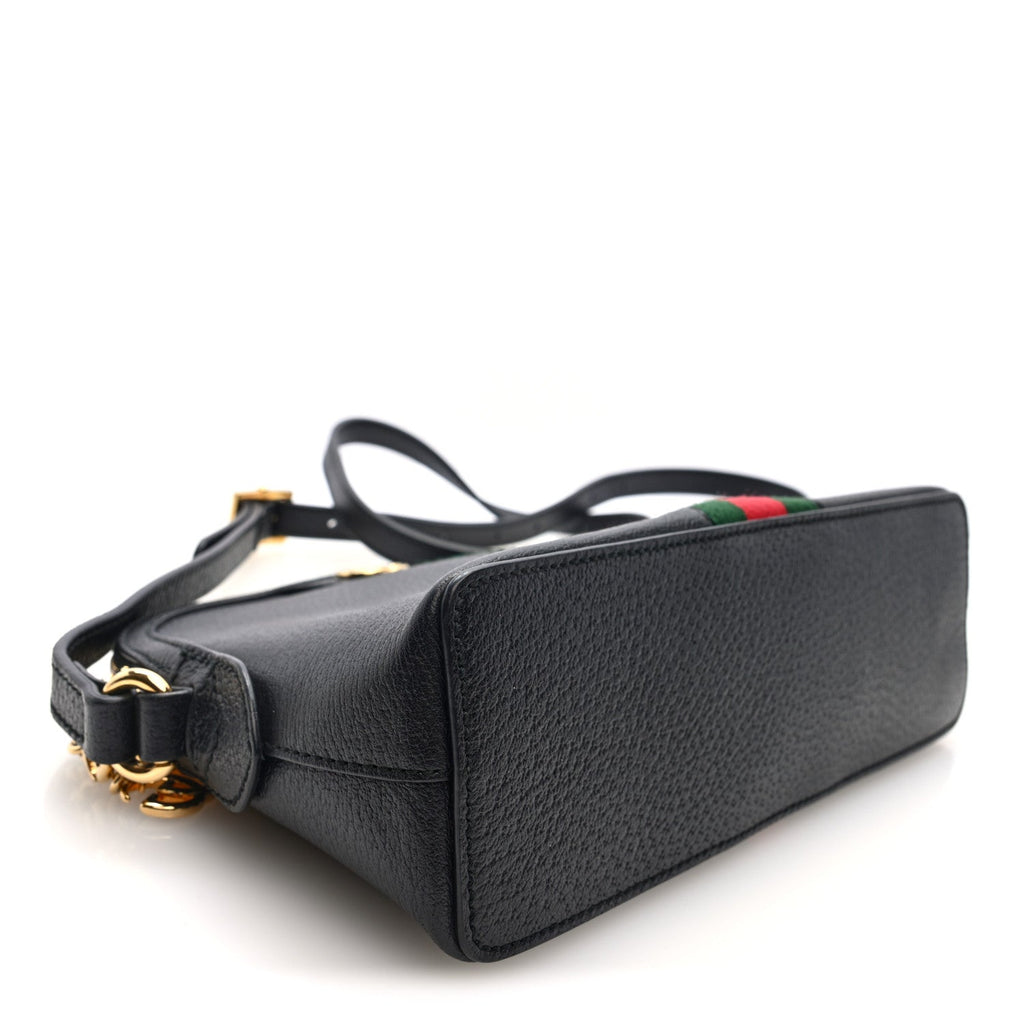 Calfskin GG Web Small Ophidia Dome Shoulder Bag Black