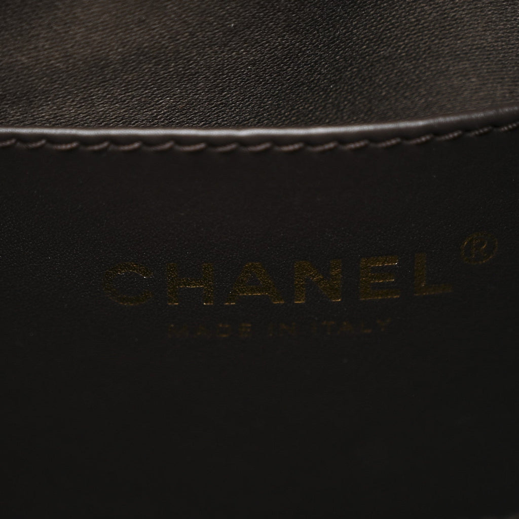 Suede Quilted Medium Chanel 25 Handbag Dark Brown