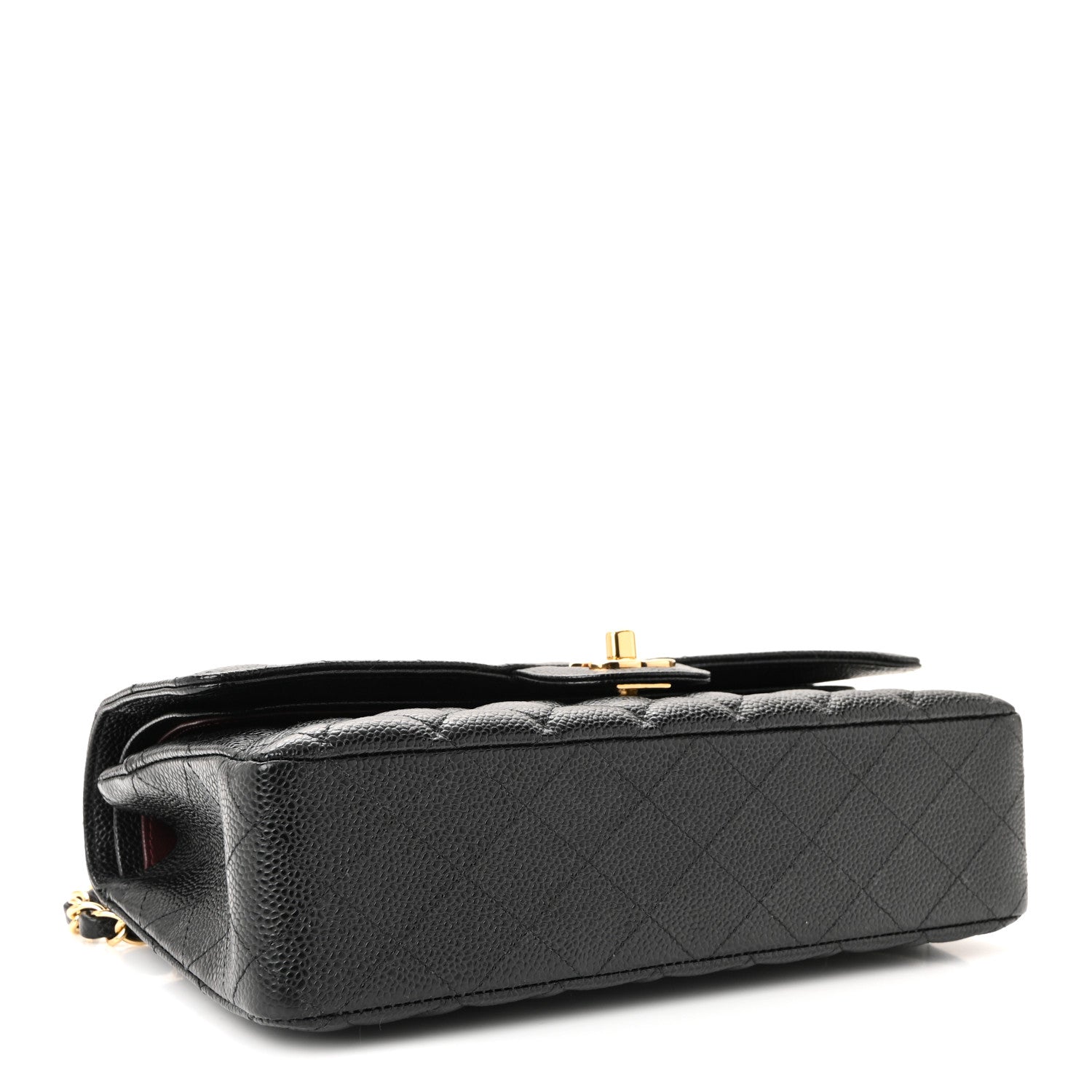 Caviar Quilted Medium Double Flap Black