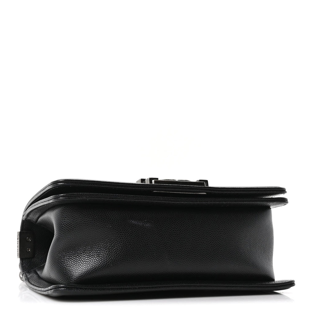 Caviar Quilted Small Boy Flap Black