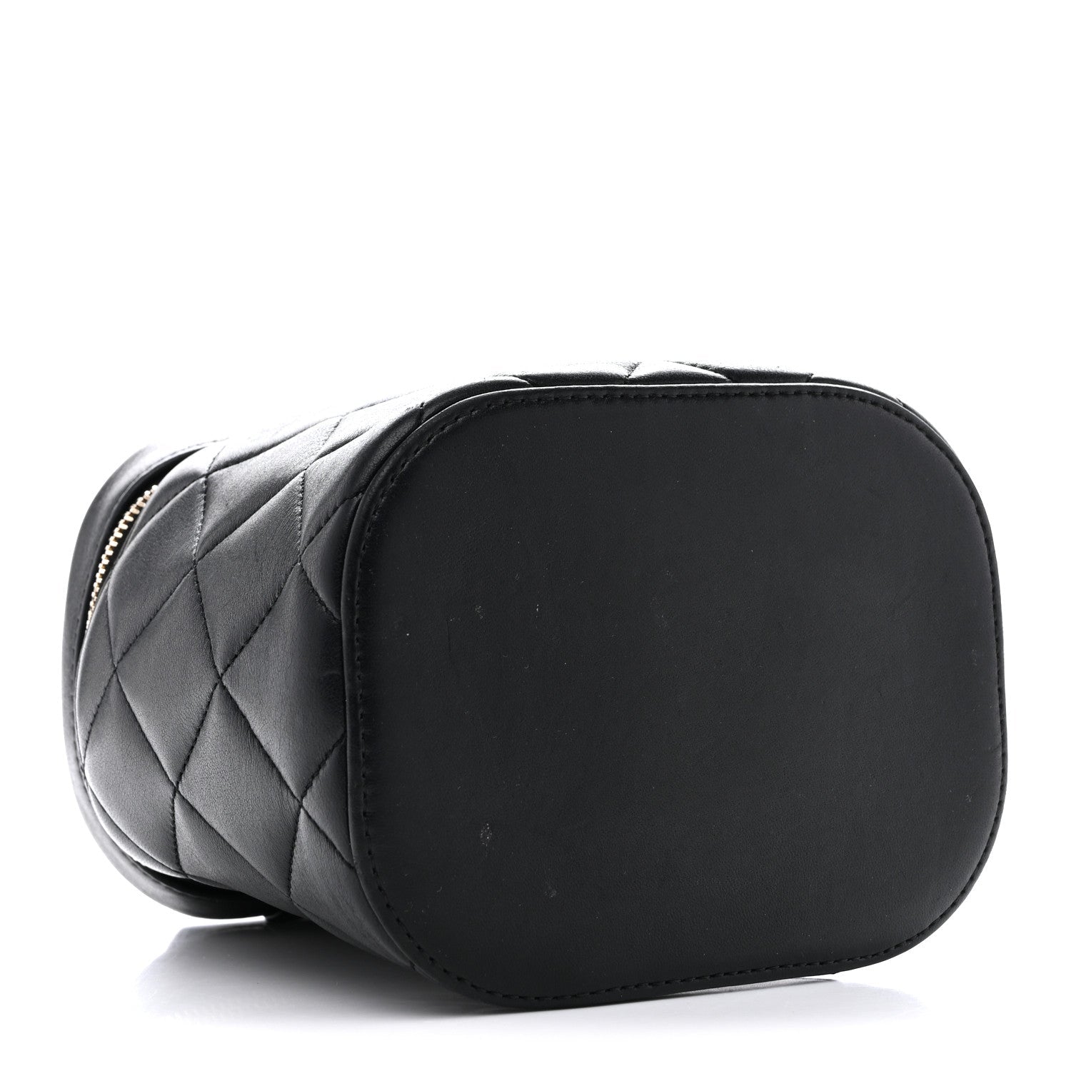 Lambskin Quilted Trendy Vanity Case Black