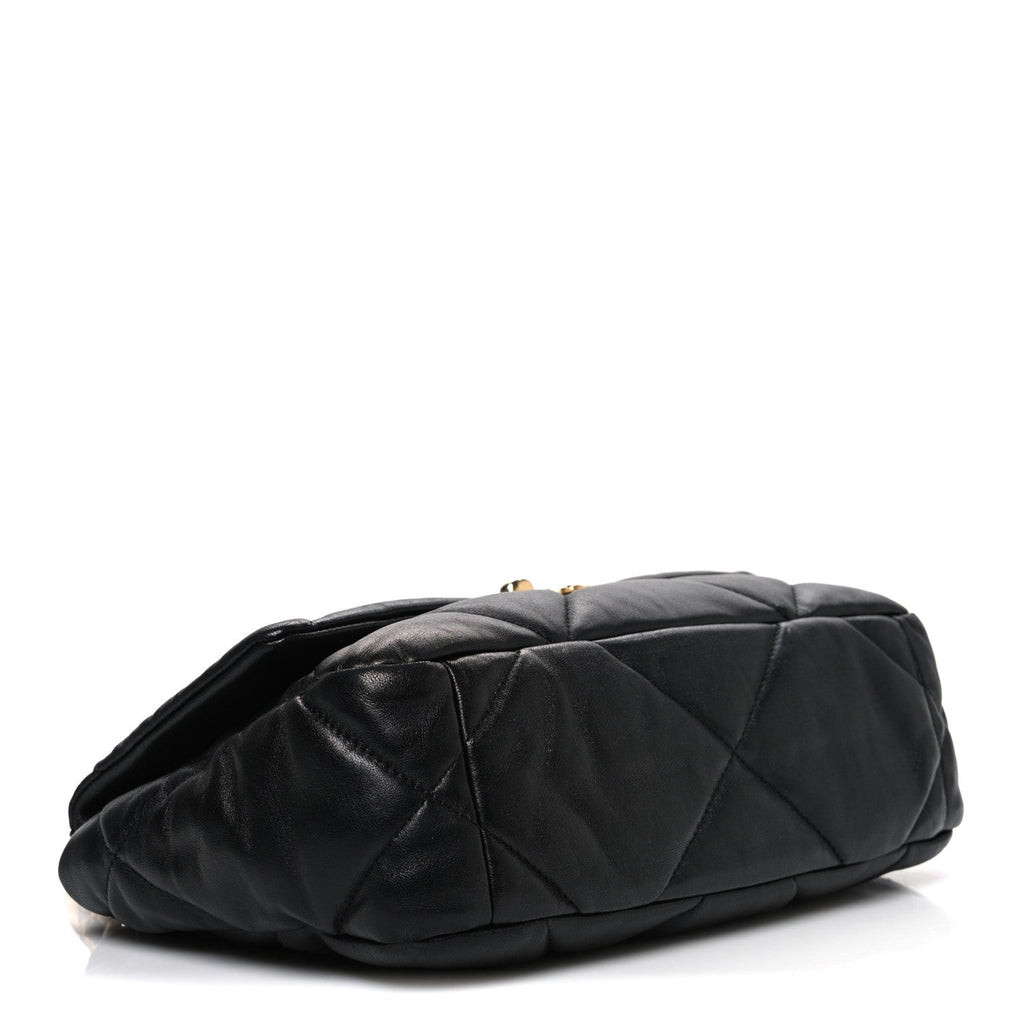 Lambskin Quilted Medium Chanel 19 Flap Black