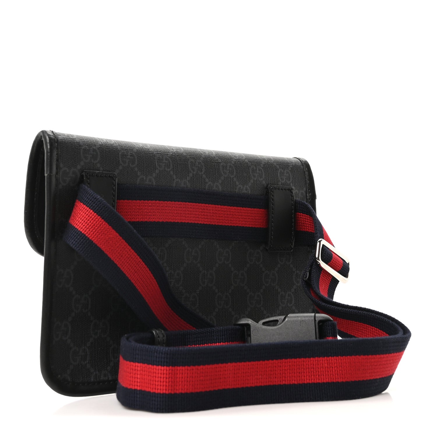 GG Supreme Monogram Web Slim Belt Bag Black Grey