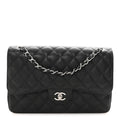Caviar Quilted Jumbo Double Flap Black