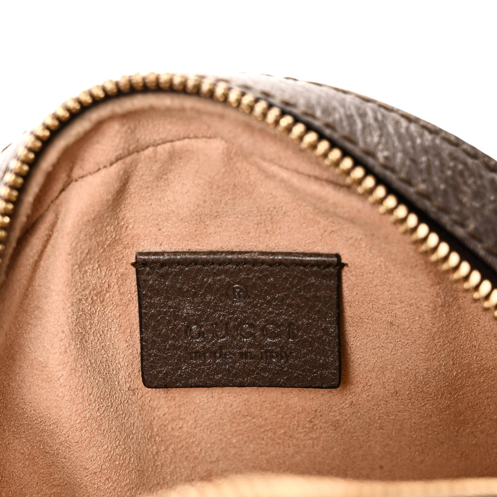 GG Supreme Monogram Web Mini Ophidia Round Shoulder Bag Brown