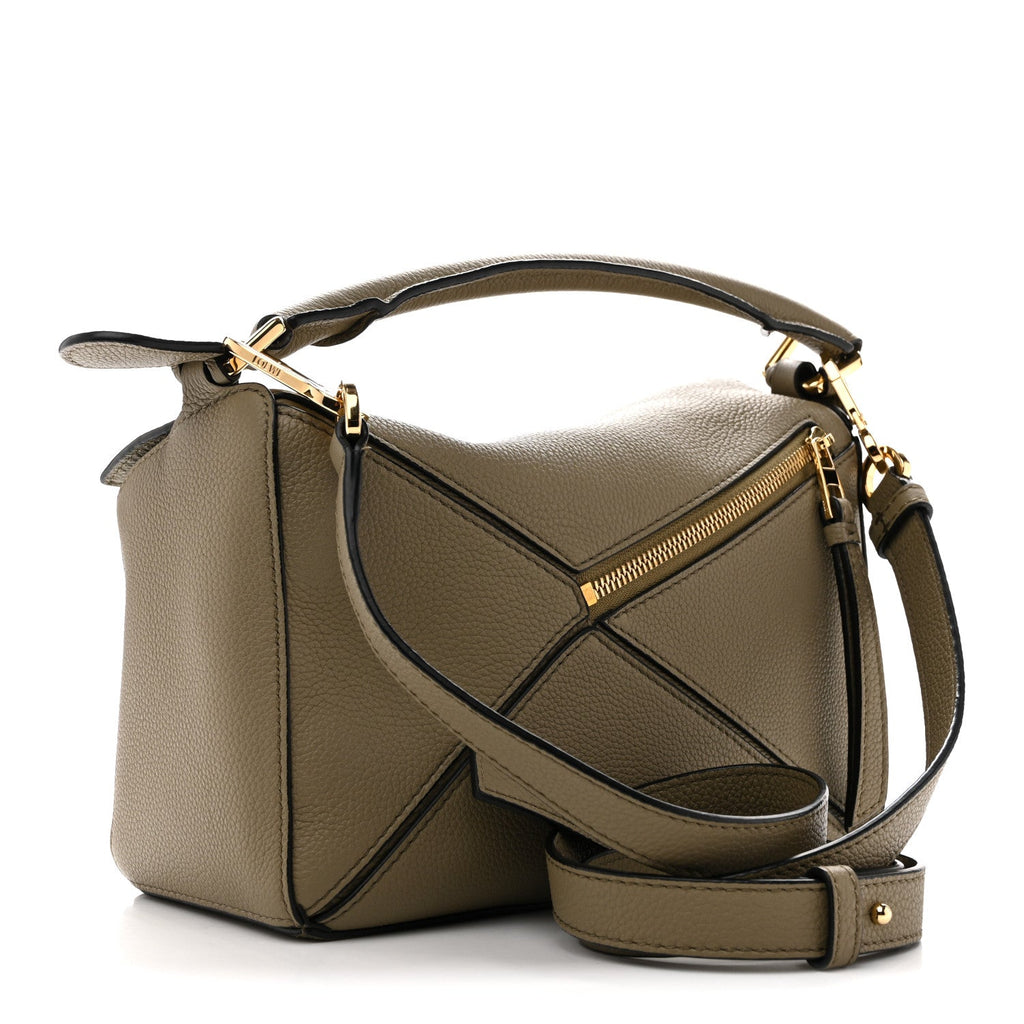 Calfskin Small Puzzle Bag Artichoke Green