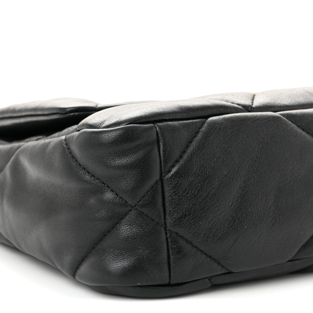 Lambskin Quilted Medium Chanel 19 Flap Black