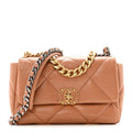 Lambskin Quilted Medium Chanel 19 Flap Brown