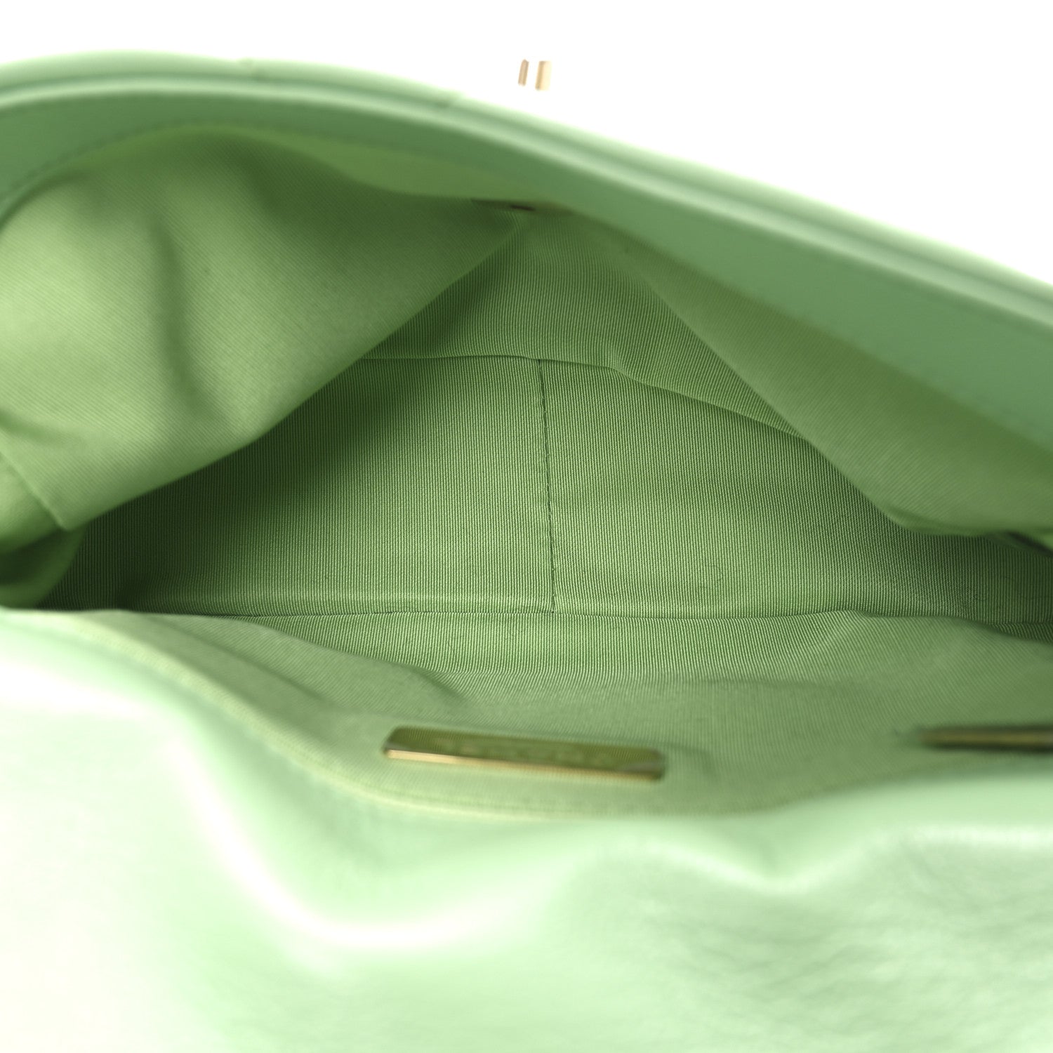 Goatskin Quilted Medium Chanel 19 Flap Light Green