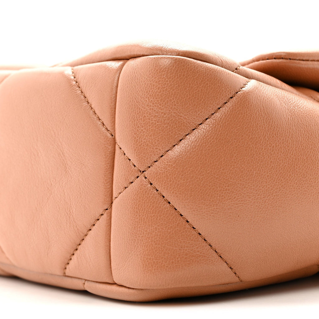 Lambskin Quilted Medium Chanel 19 Flap Brown