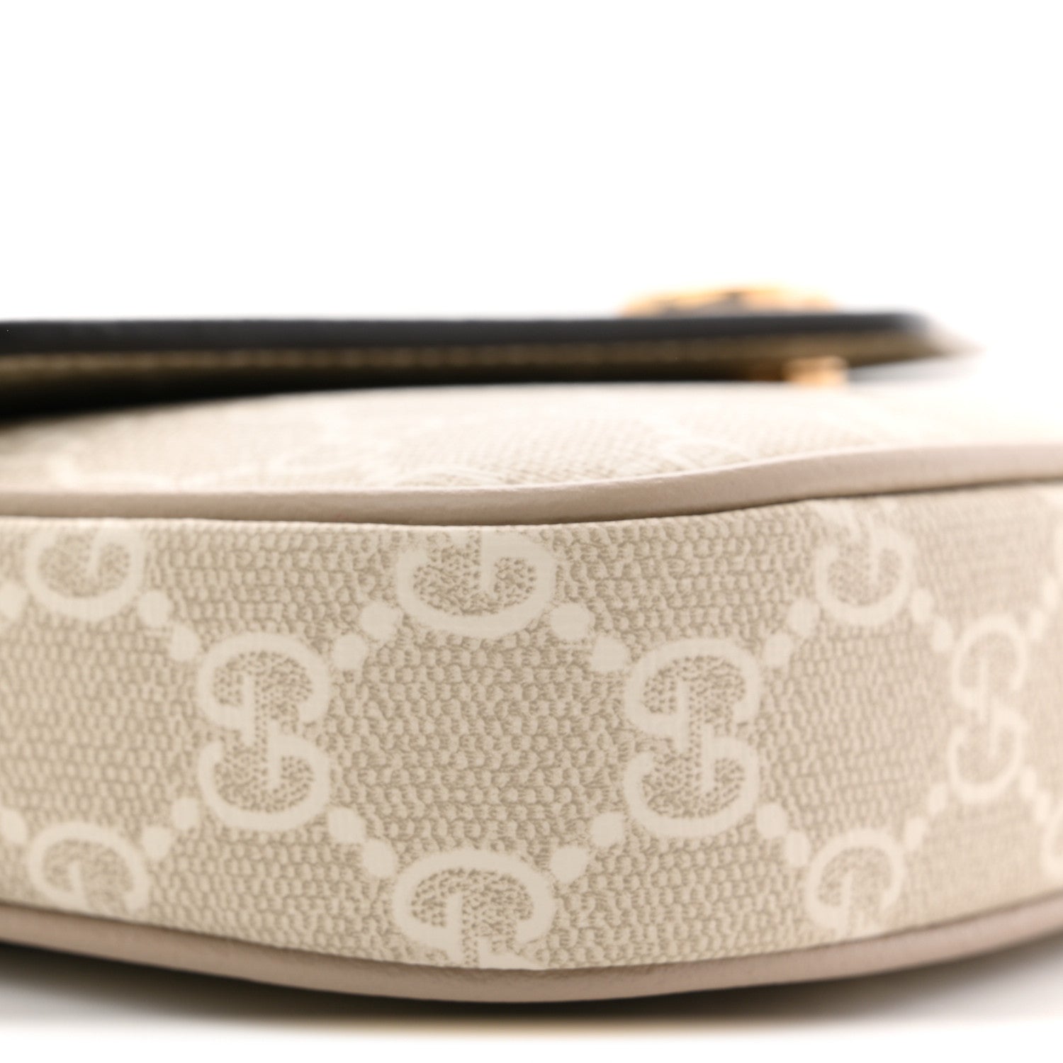 GG Supreme Monogram Textured Dollar Calfskin Web Mini Ophidia Envelope Shoulder Bag Beige Mystic White Oatmeal