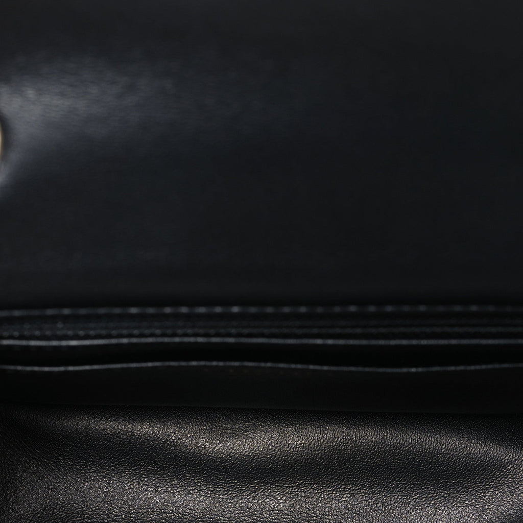 Lambskin Quilted Mini Rectangular Flap Black