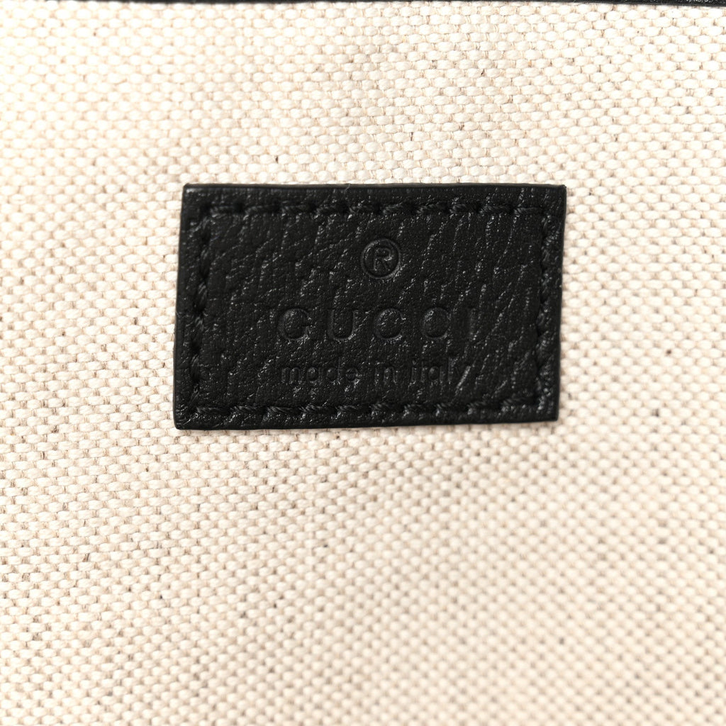 Textured Dollar Calfskin Medium Ophidia Shoulder Tote Bag Black