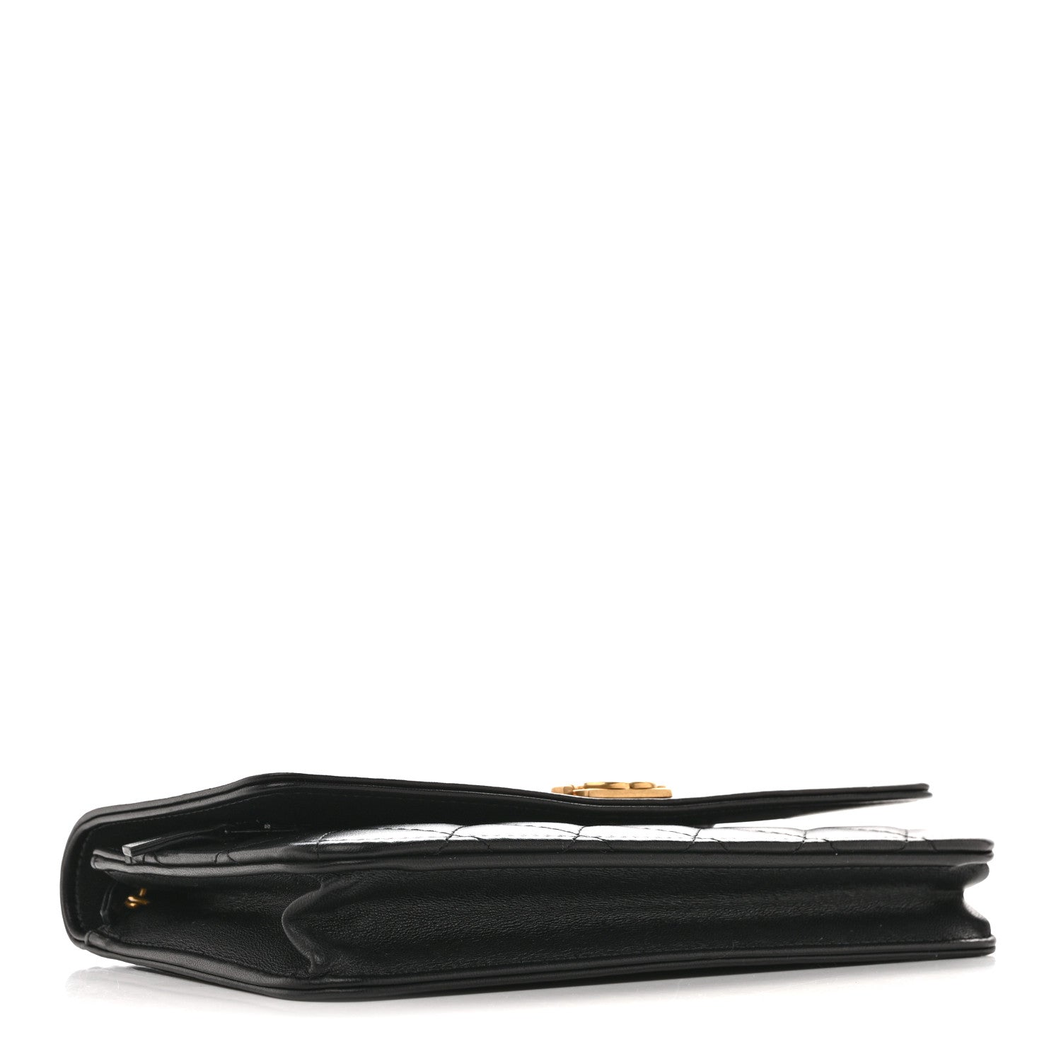 Lambskin Quilted Boy Wallet On Chain WOC Black