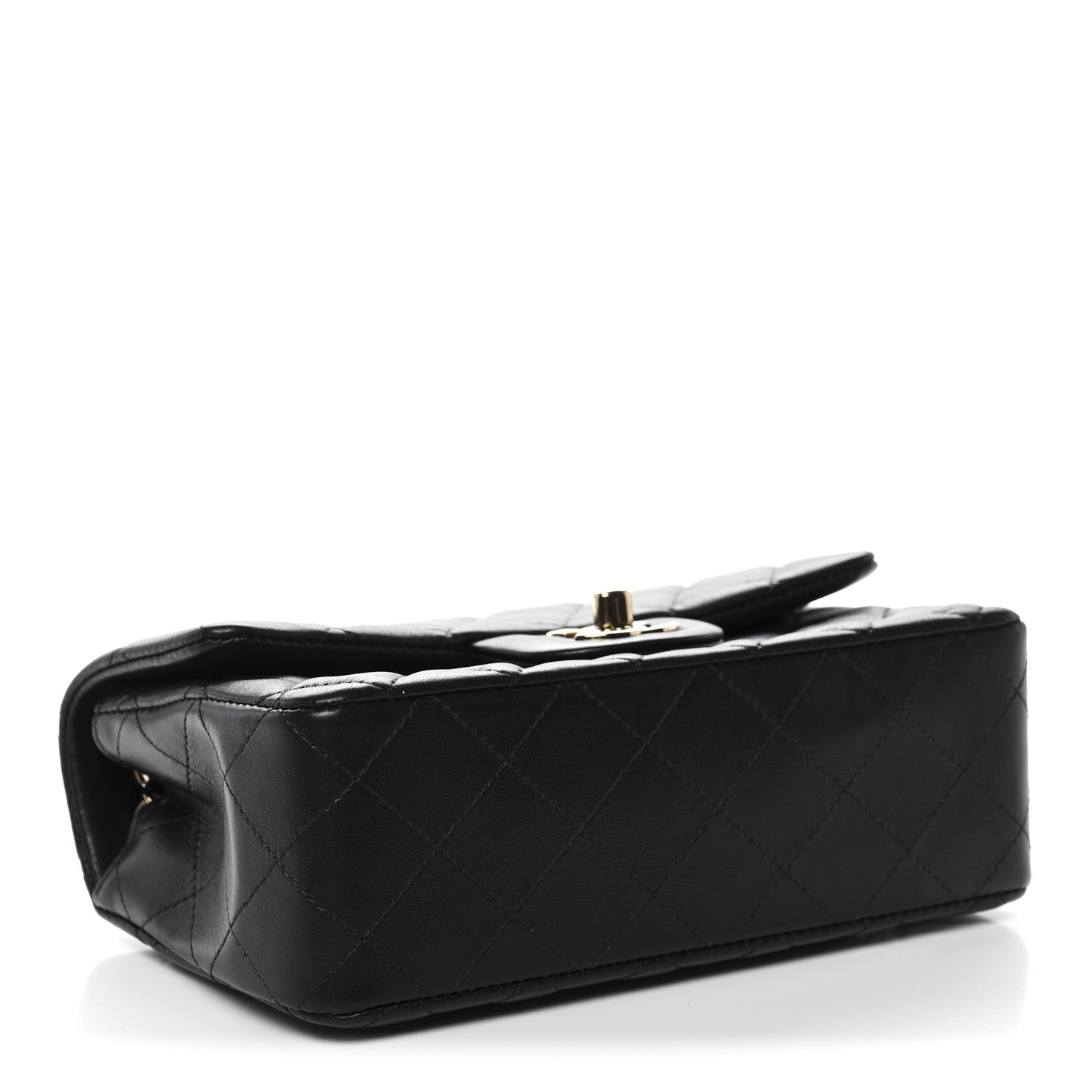 Lambskin Quilted Mini Rectangular Flap Black