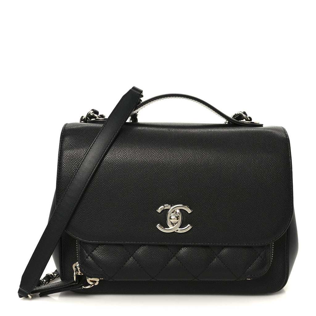 Caviar Quilted Medium Business Affinity Flap Black