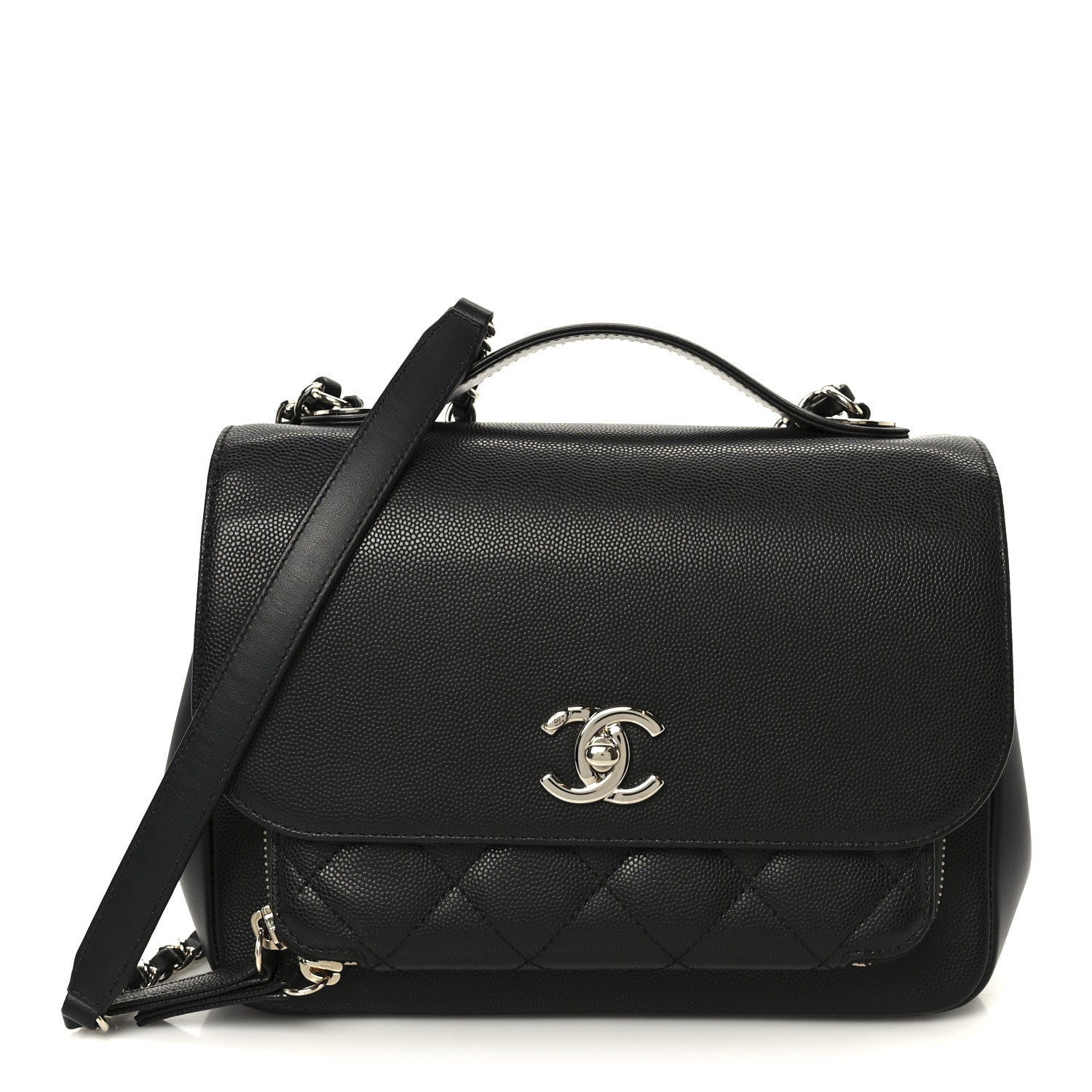 Caviar Quilted Medium Business Affinity Flap Black
