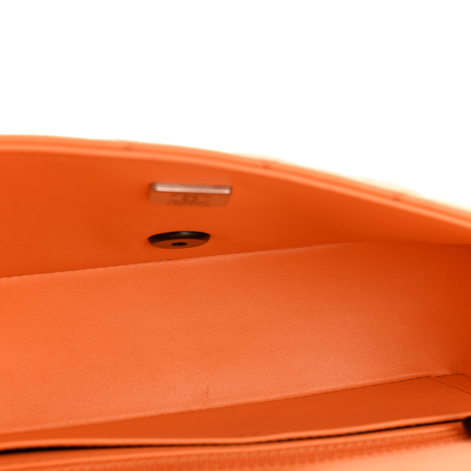 Lambskin Quilted Mini Rectangular Flap Orange