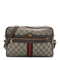 GG Supreme Monogram Web Small Ophidia Shoulder Bag Brown