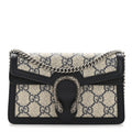GG Supreme Monogram Textured Dollar Calfskin Super Mini Dionysus Shoulder Bag Beige Blue