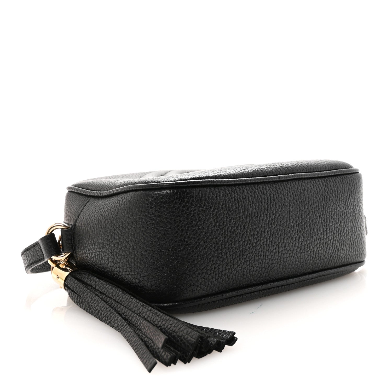Pebbled Calfskin Small Soho Disco Bag Black