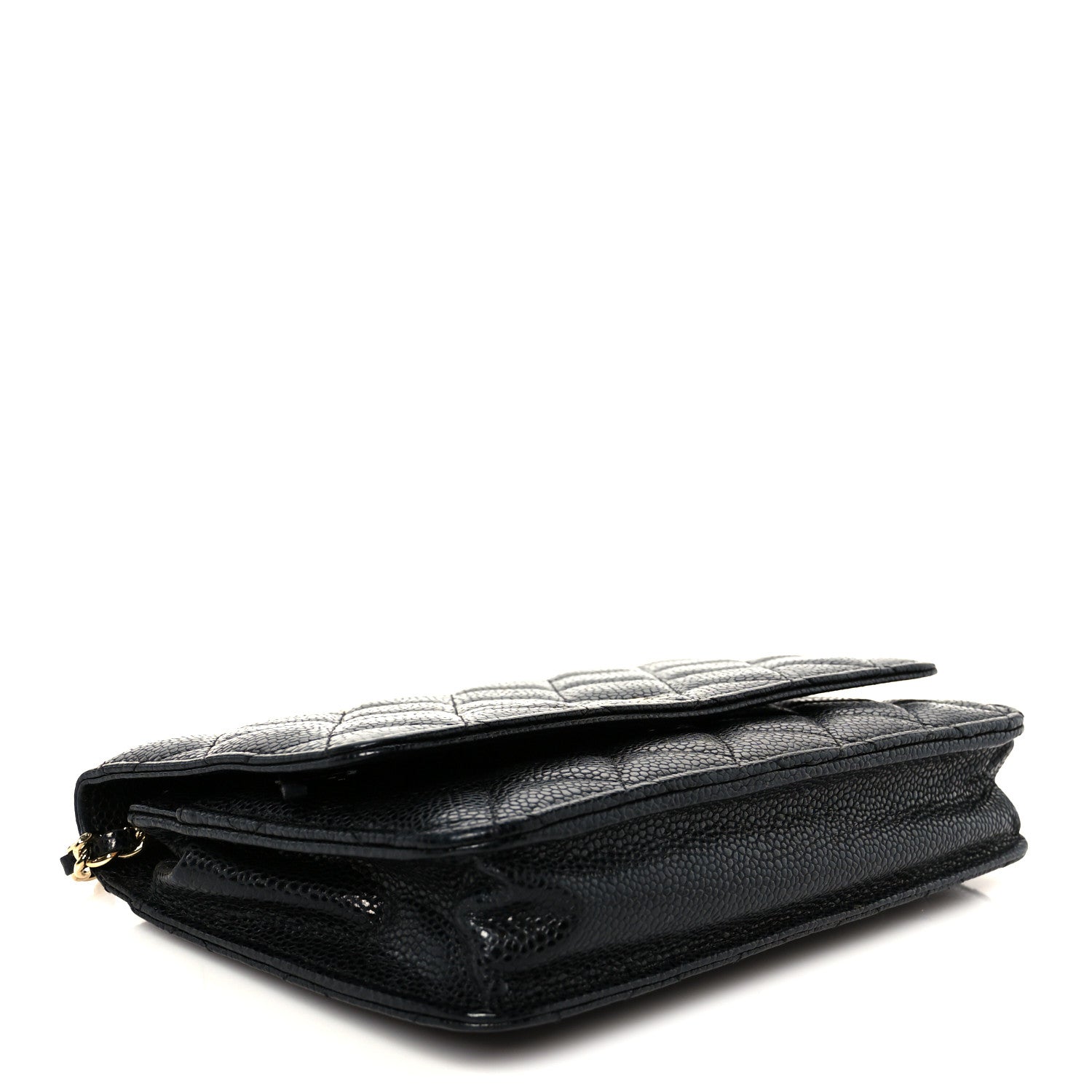 Caviar Quilted Wallet on Chain WOC Black