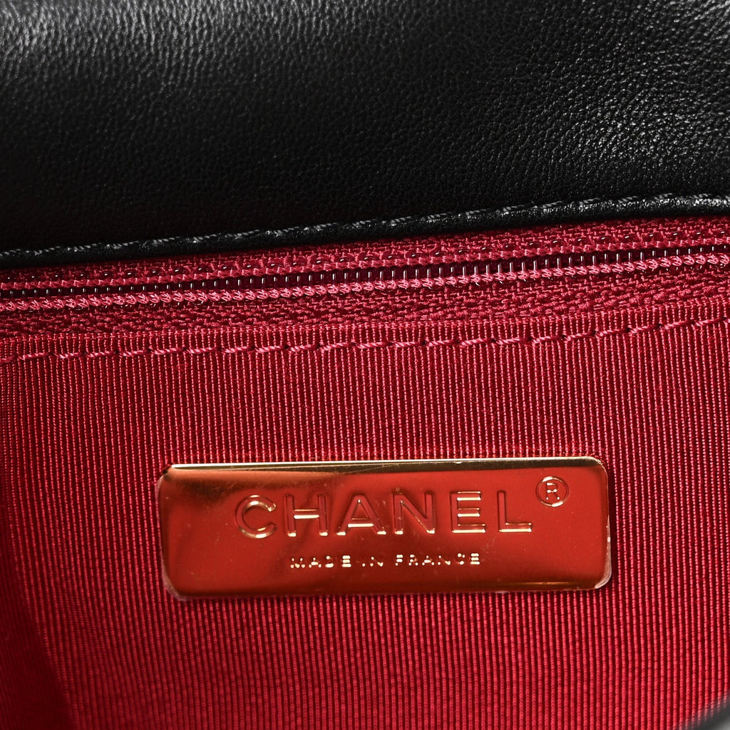 Lambskin Quilted Medium Chanel 19 Flap Black