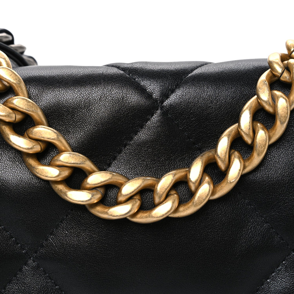 Lambskin Quilted Medium Chanel 19 Flap Black