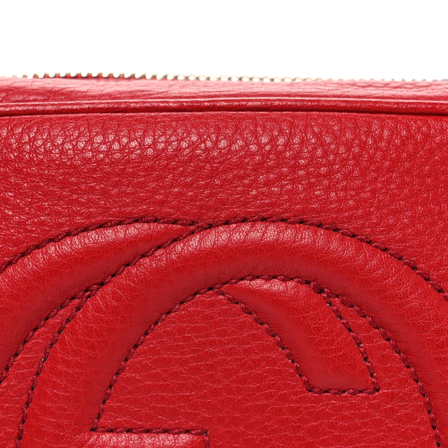 Pebbled Calfskin Small Soho Disco Bag Vibrant Red