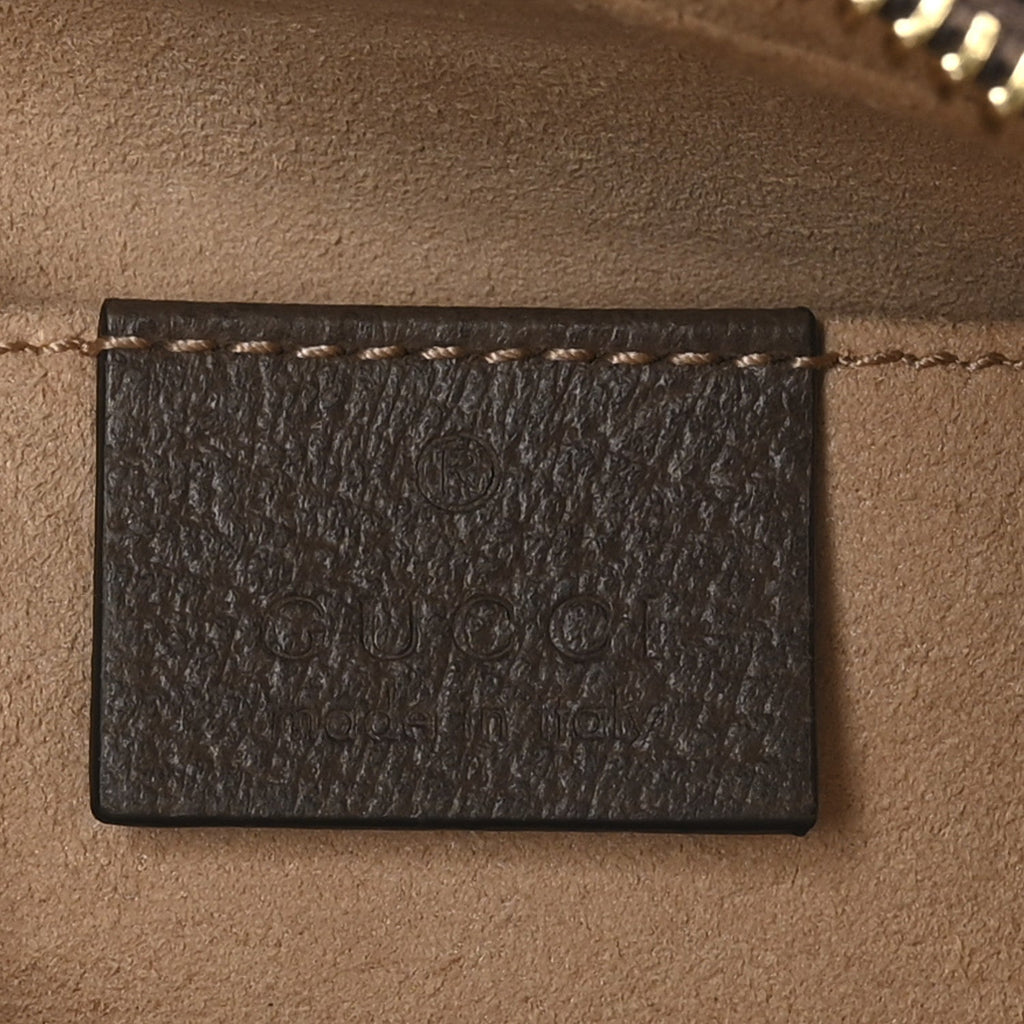GG Supreme Monogram Web Mini Ophidia Shoulder Bag Brown