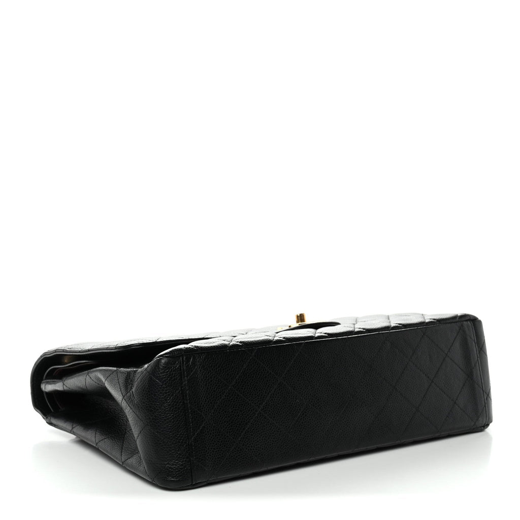 Caviar Quilted Maxi Double Flap Black