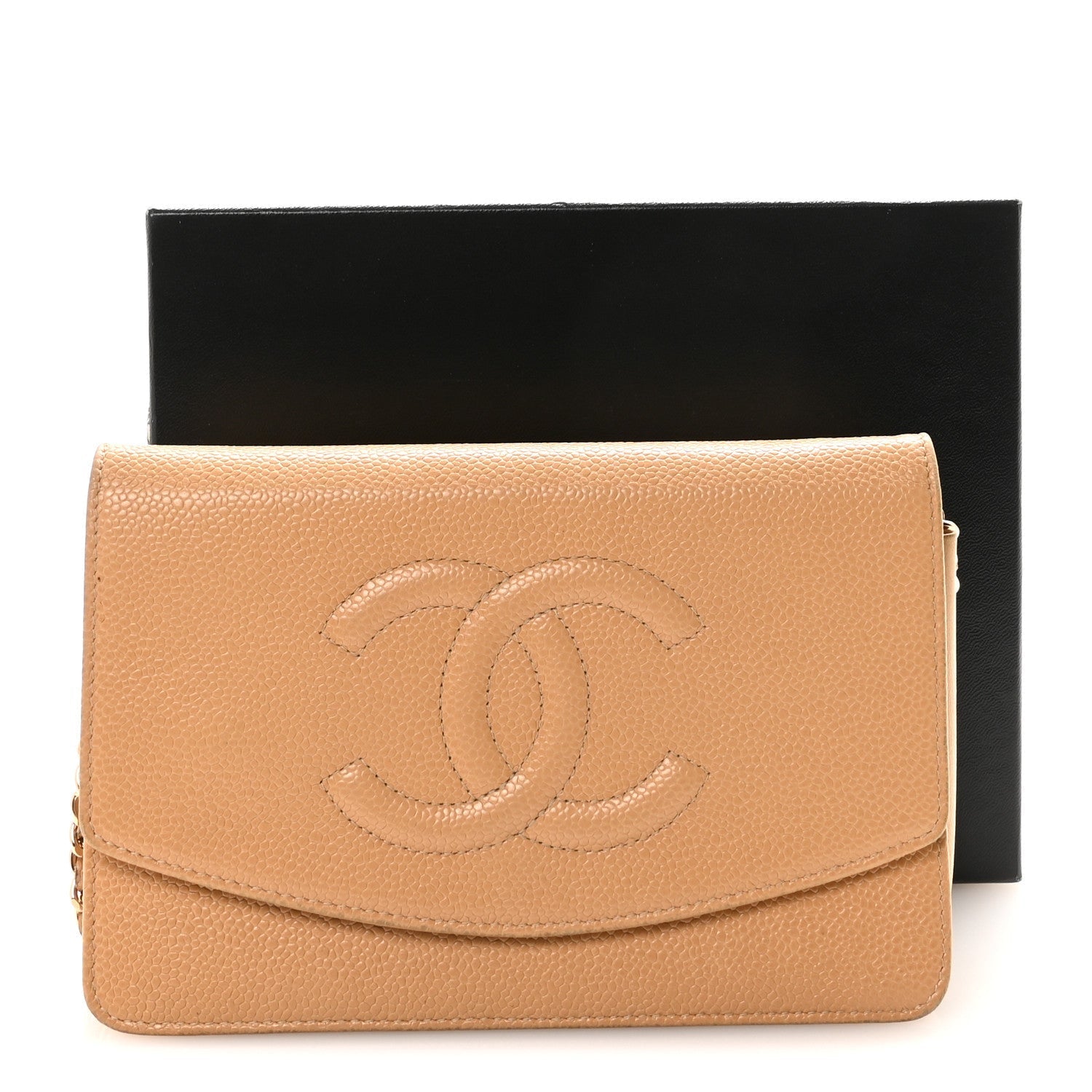 Caviar Timeless CC Wallet on Chain WOC Beige