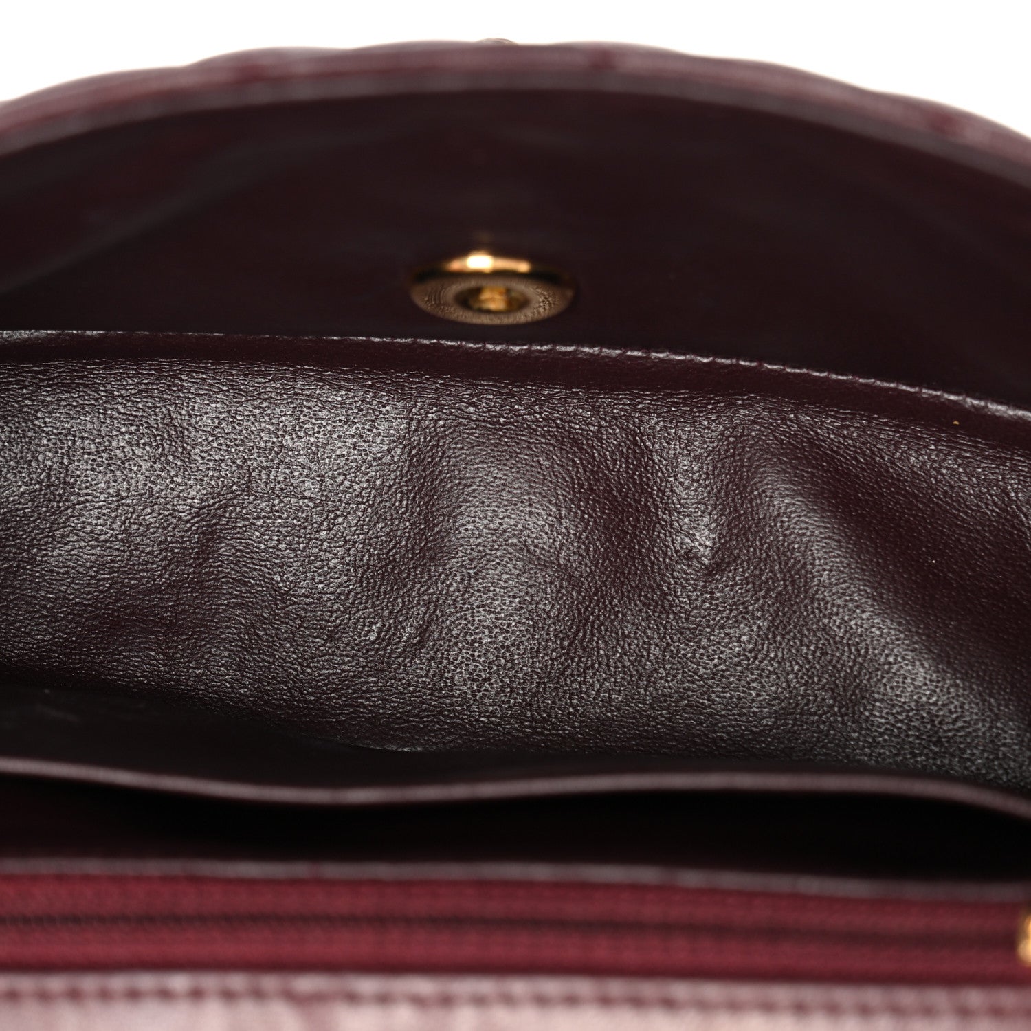 Lambskin Quilted Mini Rectangular Flap Burgundy