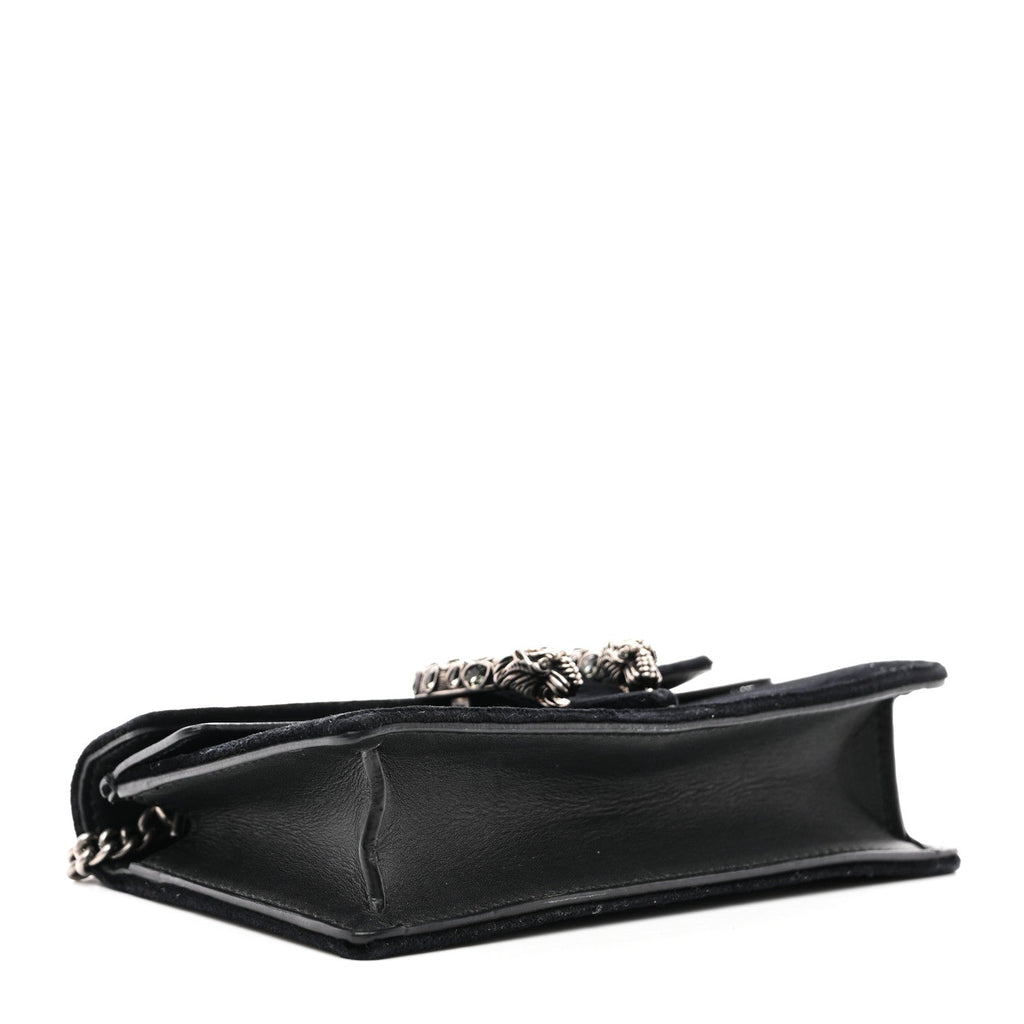 Suede Super Mini Dionysus Shoulder Bag Black