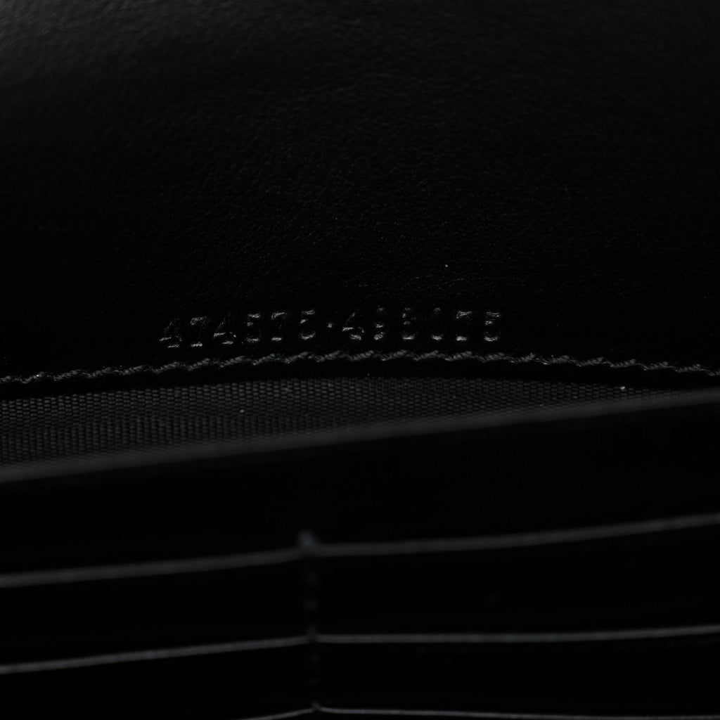 Calfskin Matelasse GG Marmont Chain Wallet Black