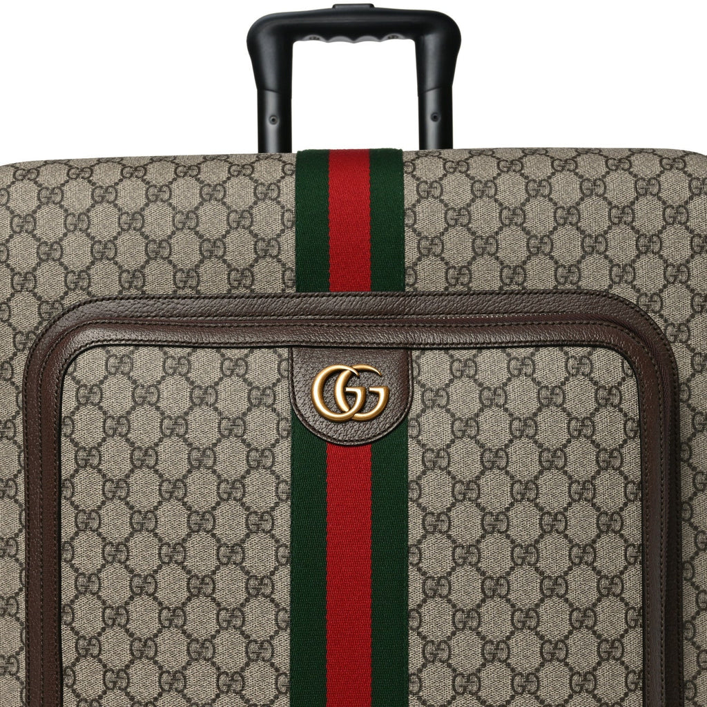 GG Supreme Monogram Web Medium Savoy Trolley Beige Ebony