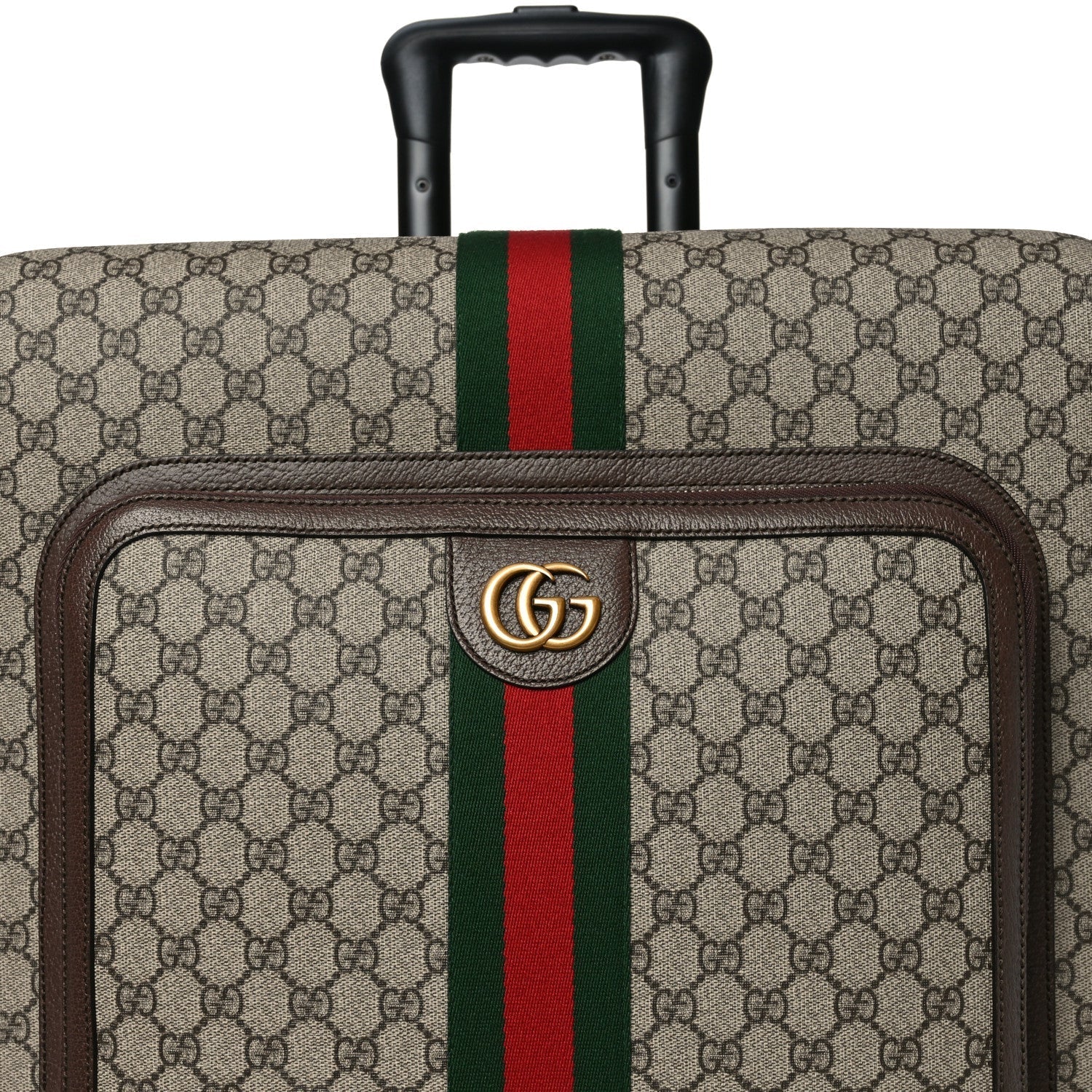 GG Supreme Monogram Web Medium Savoy Trolley Beige Ebony