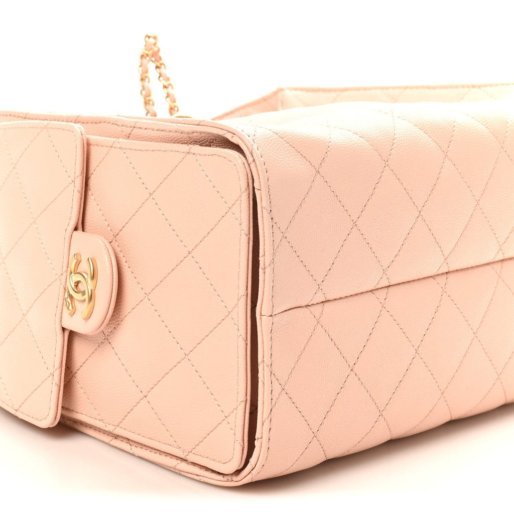 Caviar Quilted Small Chanel 25 Handbag Light Pink