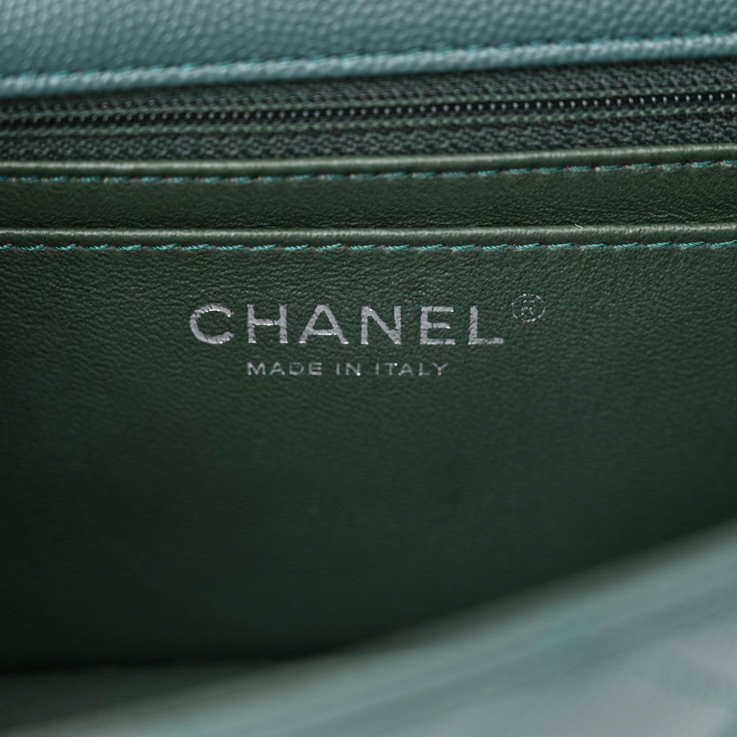Caviar Quilted Mini Rectangular Flap Dark Turquoise