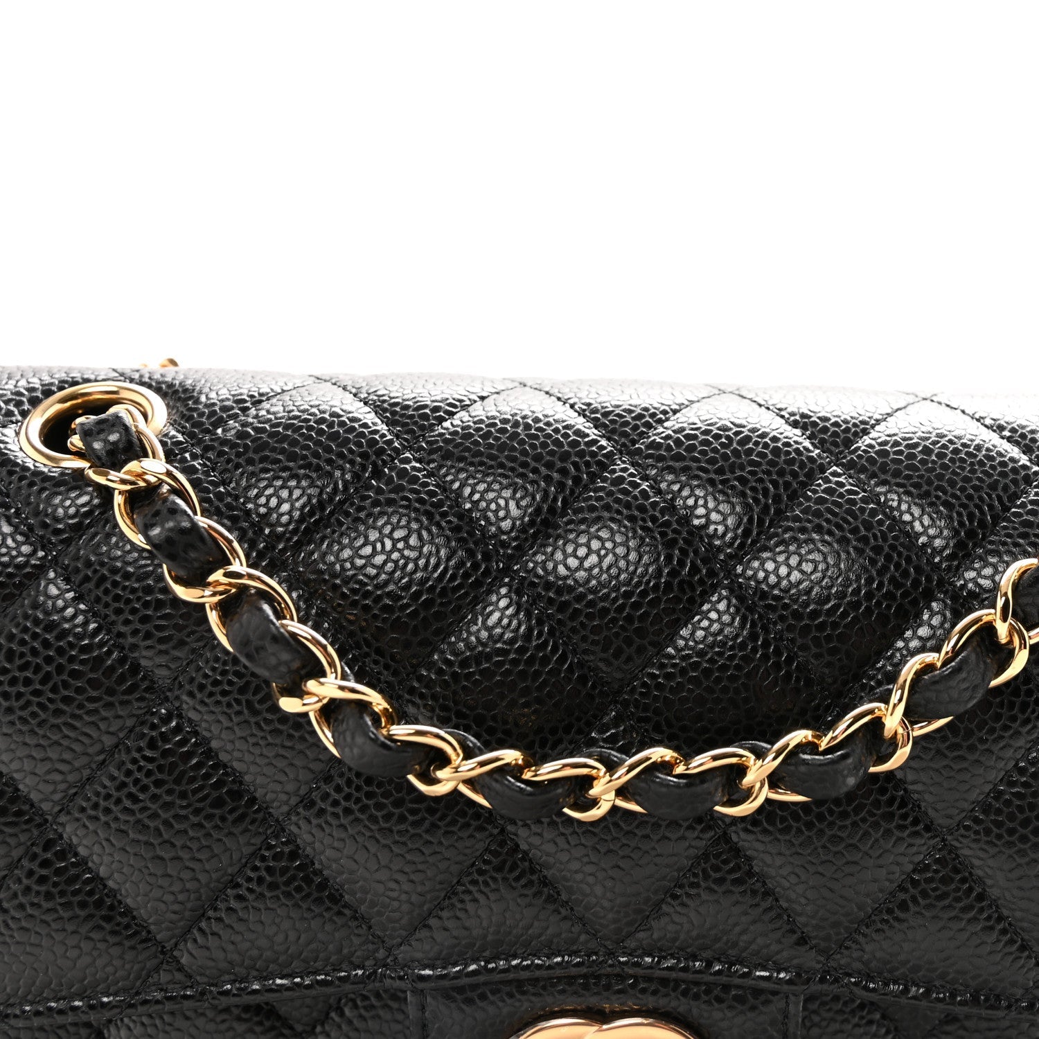 Caviar Quilted Small Double Flap Black