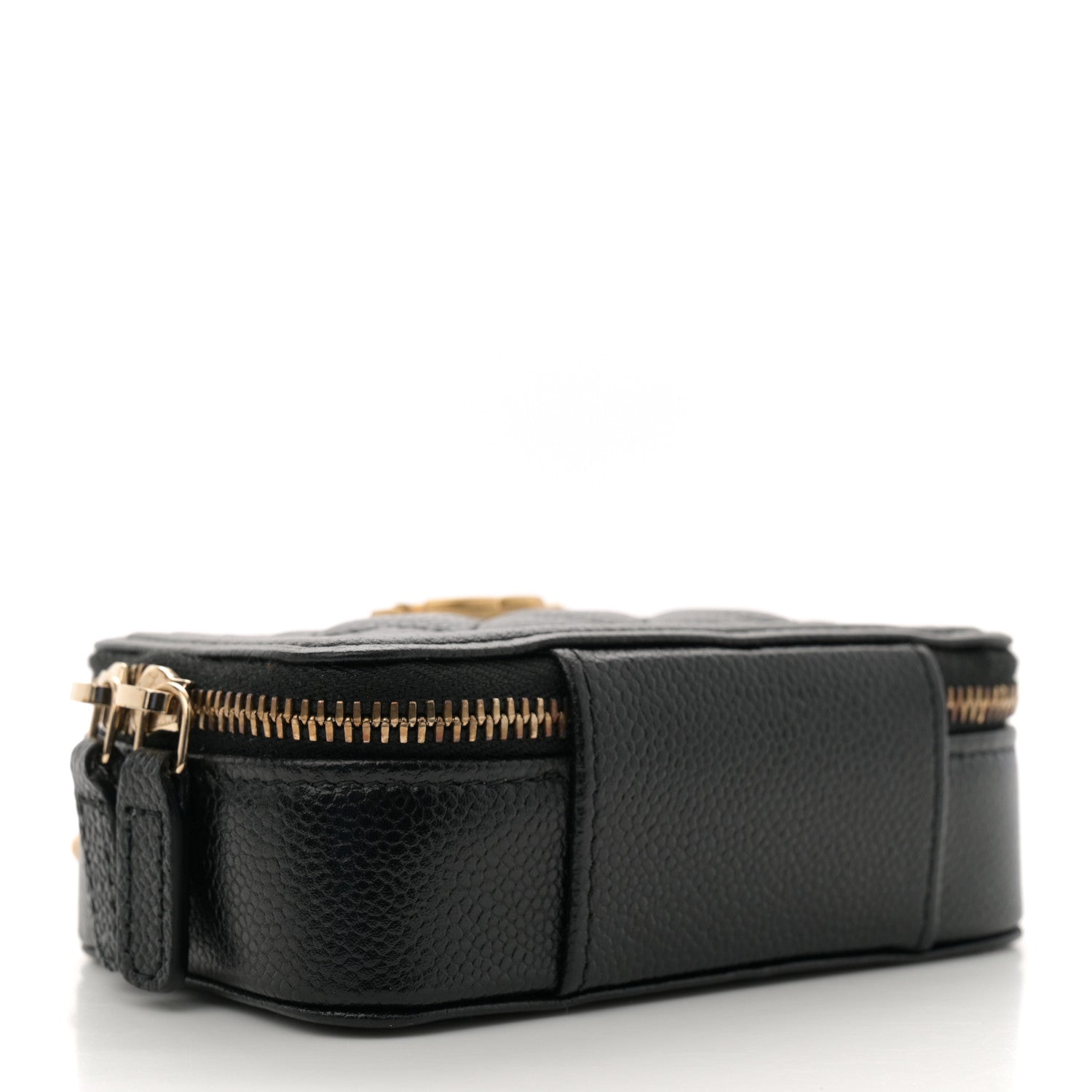 Caviar Quilted Mini Boy Clutch With Chain Black