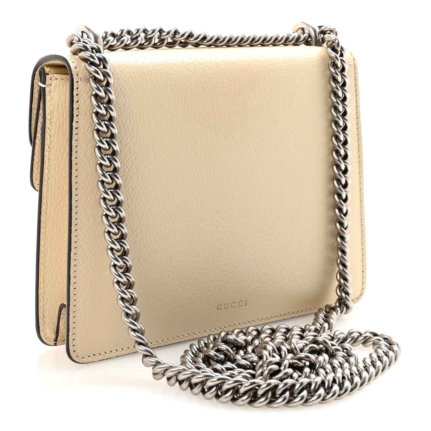 Textured Calfskin Crystal Mini Dionysus Shoulder Bag Mystic White