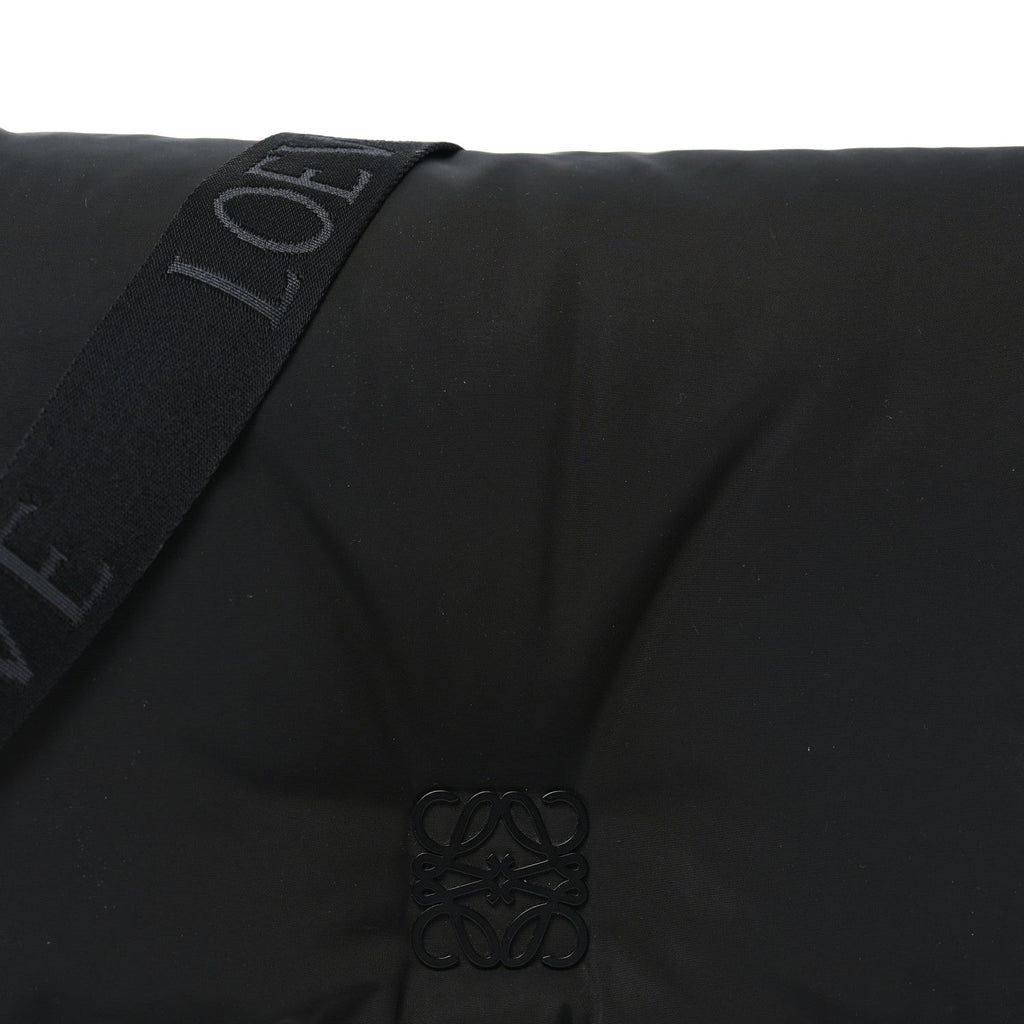 Nylon Medium Goya Puffer Bag Black