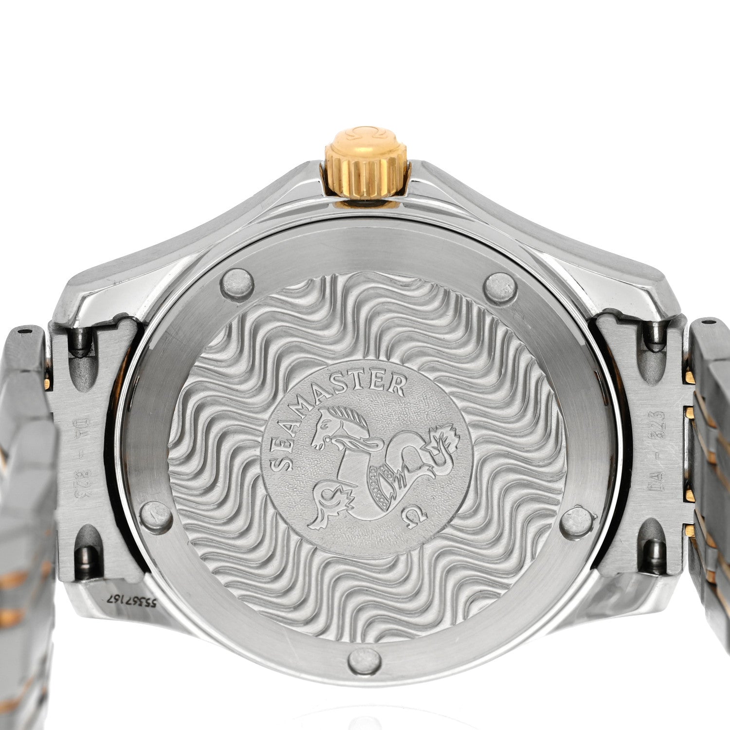 Stainless Steel 18K Yellow Gold 36mm Seamaster 120M Quartz Watch Silver 396.1501