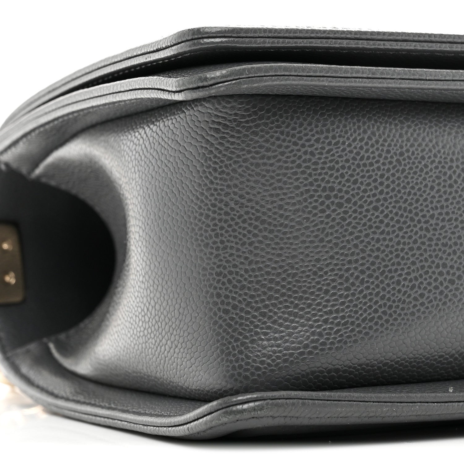 Caviar Quilted Medium Boy Flap Dark Grey