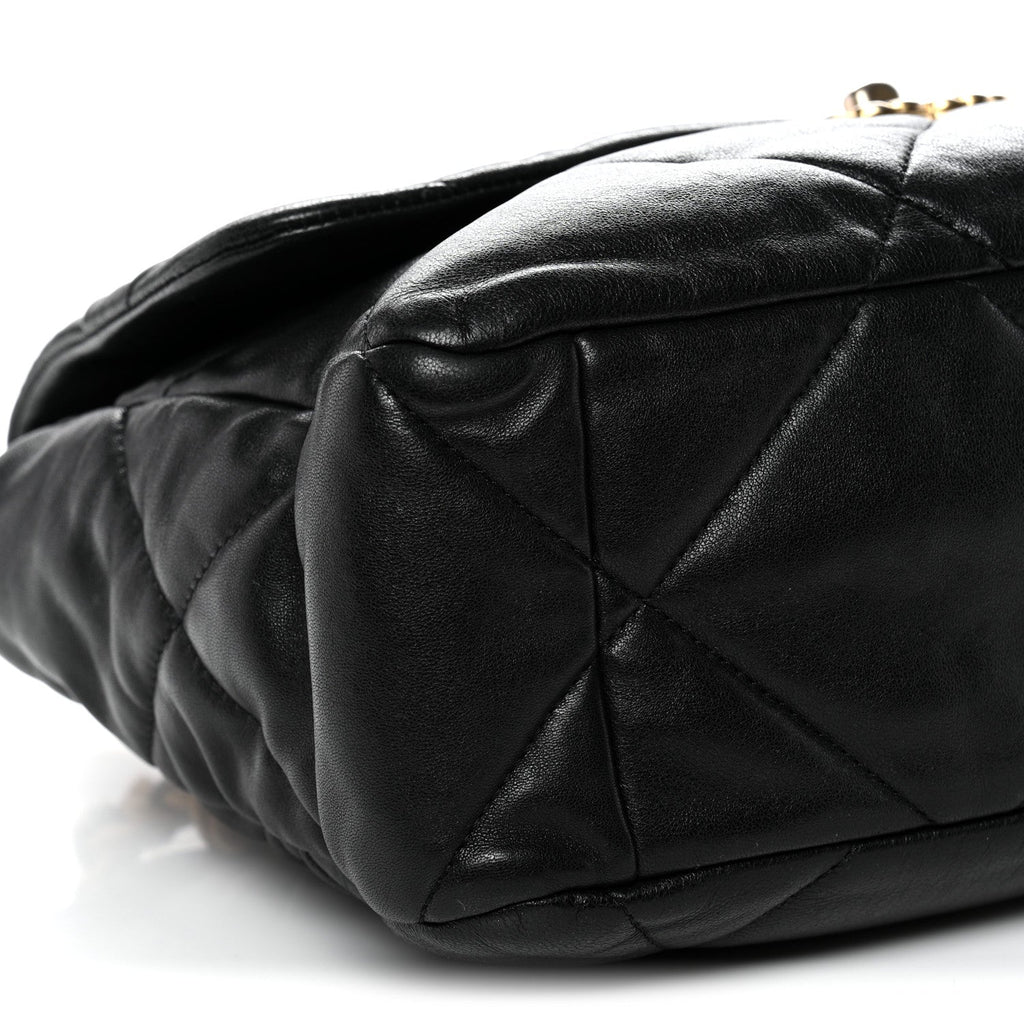 Goatskin Quilted Large Chanel 19 Flap Black