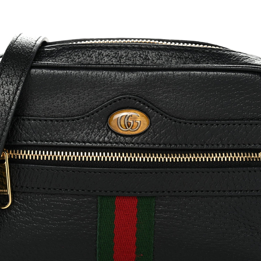 Calfskin Web Mini Ophidia Shoulder Bag Black