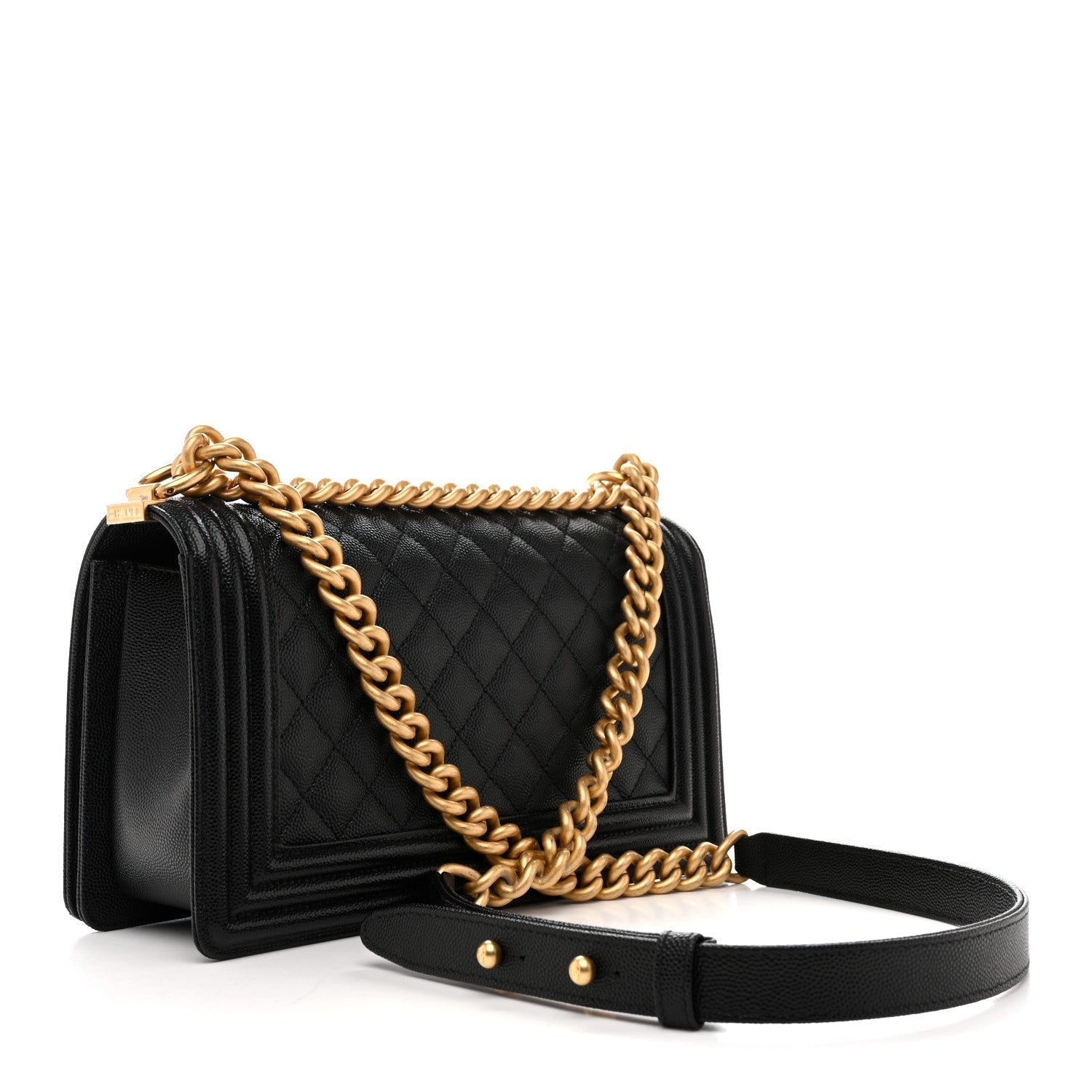 Caviar Quilted Medium Boy Flap Black